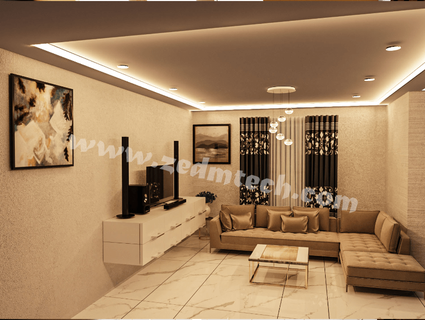 Interior design rendered with 3DS MAX